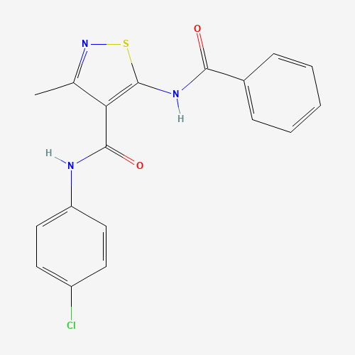 5-benzamido-N-(4-chlorophenyl)-3-methyl-1,2-thiazole-4-carboxamide (CAS: 51287-57-1) - Chemical Structure and Molecular Formula 
