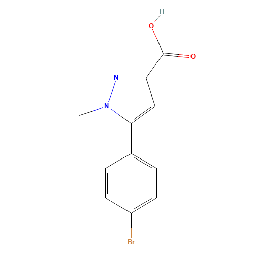 5-(4-bromophenyl)-1-methylpyrazole-3-carboxylic acid (CAS: 852815-32-8) - Chemical Structure and Molecular Formula 