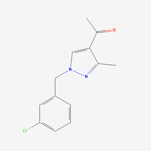 1-[1-[(3-chlorophenyl)methyl]-3-methylpyrazol-4-yl]ethanone (CAS: 251925-21-0) - Chemical Structure and Molecular Formula 