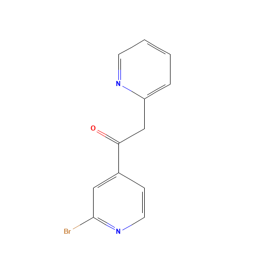 1-(2-bromopyridin-4-yl)-2-pyridin-2-ylethanone (CAS: 656257-84-0) - Chemical Structure and Molecular Formula 