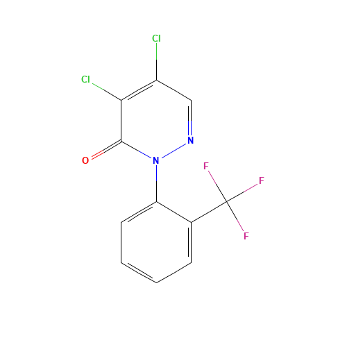 4,5-dichloro-2-[2-(trifluoromethyl)phenyl]pyridazin-3-one (CAS: 41933-32-8) - Chemical Structure and Molecular Formula 