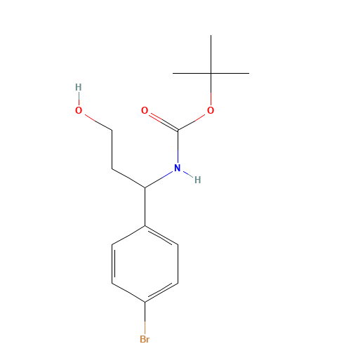 tert-butyl N-[1-(4-bromophenyl)-3-hydroxypropyl]carbamate (CAS: 898404-64-3) - Chemical Structure and Molecular Formula 