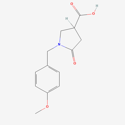 1-[(4-methoxyphenyl)methyl]-5-oxopyrrolidine-3-carboxylic acid (CAS: 96449-89-7) - Chemical Structure and Molecular Formula 