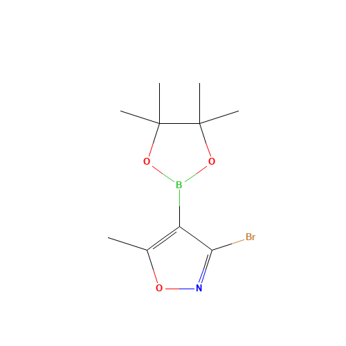 3-bromo-5-methyl-4-(4,4,5,5-tetramethyl-1,3,2-dioxaborolan-2-yl)-1,2-oxazole (CAS: 509152-20-9) - Chemical Structure and Molecular Formula 