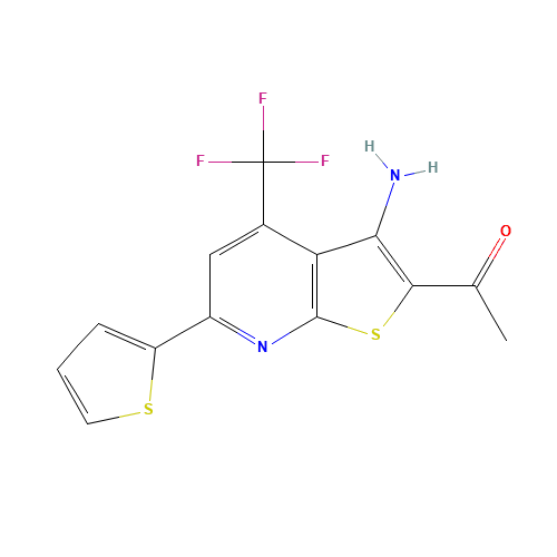 1-[3-amino-6-thiophen-2-yl-4-(trifluoromethyl)thieno[2,3-b]pyridin-2-yl]ethanone (CAS: 285980-95-2) - Related Chemical Product