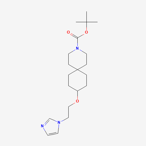 tert-butyl 9-(2-imidazol-1-ylethoxy)-3-azaspiro[5.5]undecane-3-carboxylate (CAS: 1246508-11-1) - Chemical Structure and Molecular Formula 