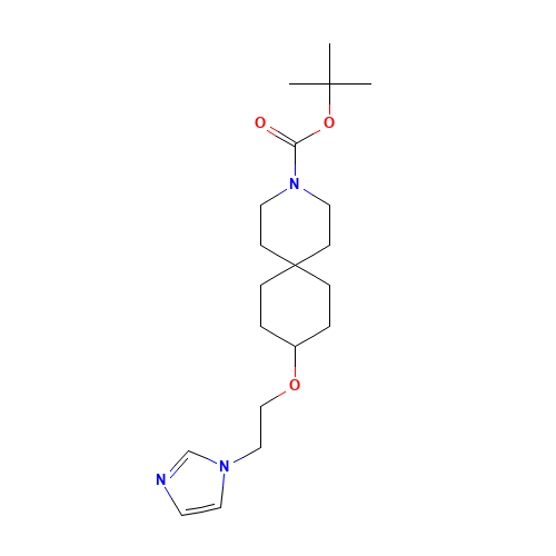 tert-butyl 9-(2-imidazol-1-ylethoxy)-3-azaspiro[5.5]undecane-3-carboxylate (CAS: 1246508-11-1) - Related Chemical Product