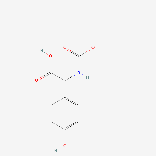 2-(4-hydroxyphenyl)-2-[(2-methylpropan-2-yl)oxycarbonylamino]acetic acid (CAS: 53249-34-6) - Chemical Structure and Molecular Formula 