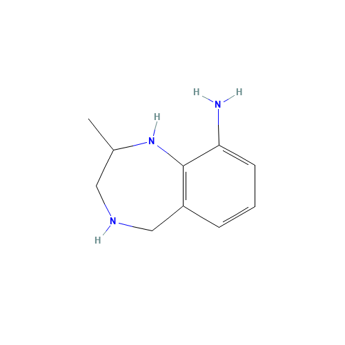 2-methyl-2,3,4,5-tetrahydro-1H-1,4-benzodiazepin-9-amine (CAS: 1026649-65-9) - Chemical Structure and Molecular Formula 