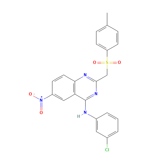 N-(3-chlorophenyl)-2-[(4-methylphenyl)sulfonylmethyl]-6-nitroquinazolin-4-amine (CAS: 1215210-67-5) - Related Chemical Product