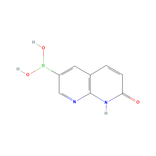 (7-oxo-8H-1,8-naphthyridin-3-yl)boronic acid (CAS: 1426221-34-2) - Chemical Structure and Molecular Formula 