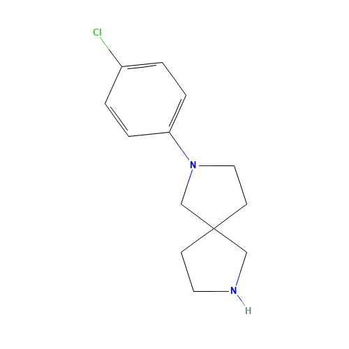 2-(4-chlorophenyl)-2,7-diazaspiro[4.4]nonane (CAS: 661470-60-6) - Chemical Structure and Molecular Formula 