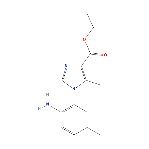 ethyl 1-(2-amino-5-methylphenyl)-5-methylimidazole-4-carboxylate (CAS: 164330-69-2) - Chemical Structure and Molecular Formula 