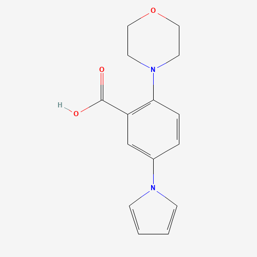 2-morpholin-4-yl-5-pyrrol-1-ylbenzoic acid (CAS: 690632-76-9) - Chemical Structure and Molecular Formula 