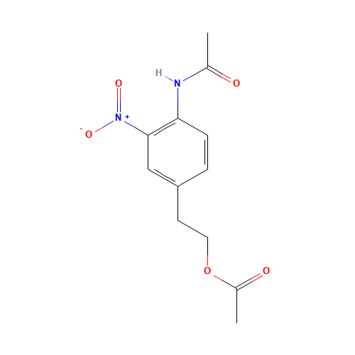 2-(4-acetamido-3-nitrophenyl)ethyl acetate (CAS: 92959-73-4) - Chemical Structure and Molecular Formula 