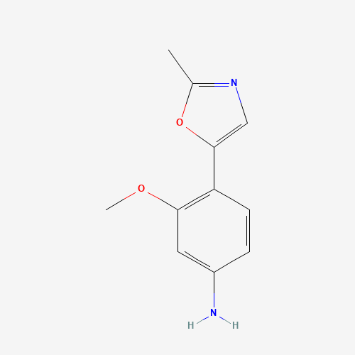 3-methoxy-4-(2-methyl-1,3-oxazol-5-yl)aniline (CAS: 568556-28-5) - Chemical Structure and Molecular Formula 