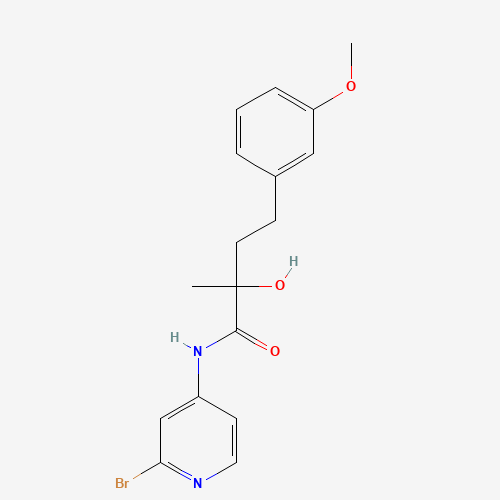 N-(2-bromopyridin-4-yl)-2-hydroxy-4-(3-methoxyphenyl)-2-methylbutanamide (CAS: 1433904-75-6) - Chemical Structure and Molecular Formula 