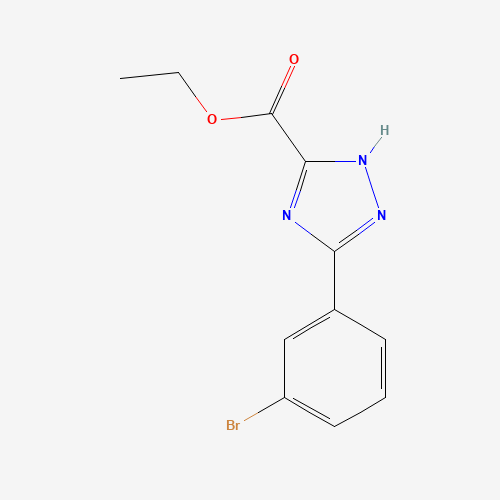 ethyl 3-(3-bromophenyl)-1H-1,2,4-triazole-5-carboxylate (CAS: 1089179-34-9) - Chemical Structure and Molecular Formula 