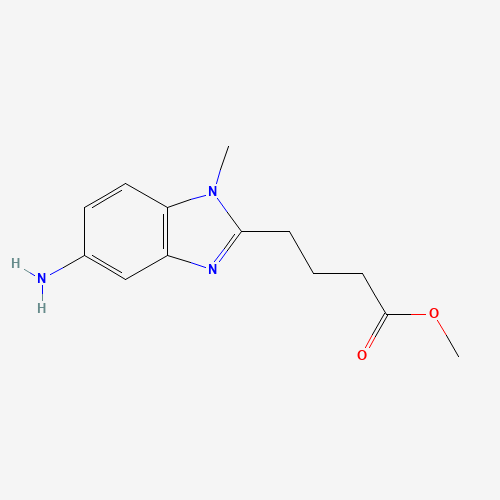 methyl 4-(5-amino-1-methylbenzimidazol-2-yl)butanoate (CAS: 1221157-18-1) - Chemical Structure and Molecular Formula 