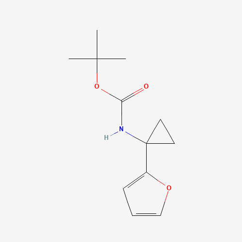 tert-butyl N-[1-(furan-2-yl)cyclopropyl]carbamate (CAS: 1159734-58-3) - Chemical Structure and Molecular Formula 