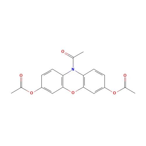 (10-acetyl-7-acetyloxyphenoxazin-3-yl) acetate (CAS: 93729-77-2) - Chemical Structure and Molecular Formula 