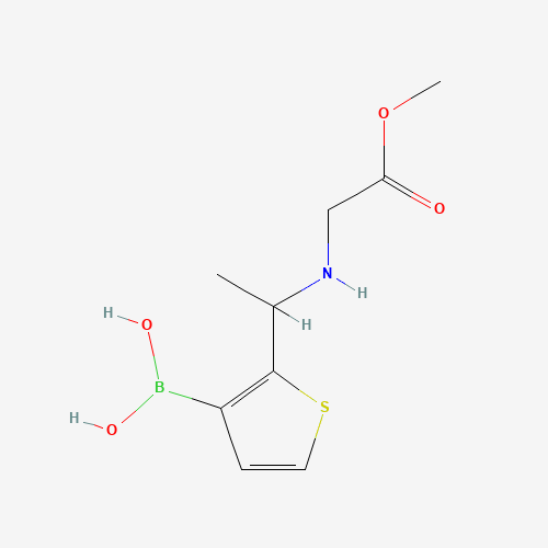 [2-[1-[(2-methoxy-2-oxoethyl)amino]ethyl]thiophen-3-yl]boronic acid (CAS: 1384958-29-5) - Chemical Structure and Molecular Formula 