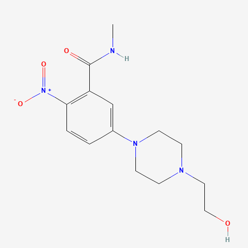 5-[4-(2-hydroxyethyl)piperazin-1-yl]-N-methyl-2-nitrobenzamide (CAS: 1224888-01-0) - Chemical Structure and Molecular Formula 