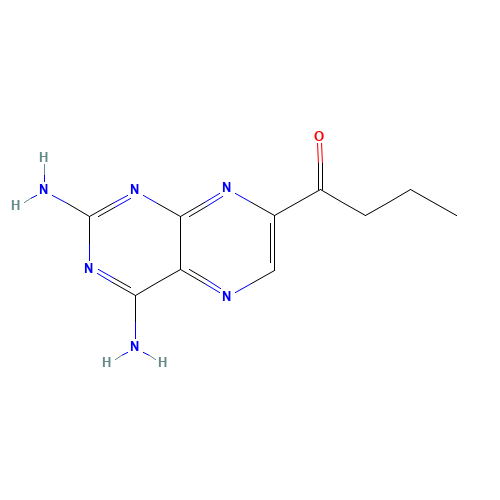 1-(2,4-diaminopteridin-7-yl)butan-1-one (CAS: 107260-56-0) - Chemical Structure and Molecular Formula 