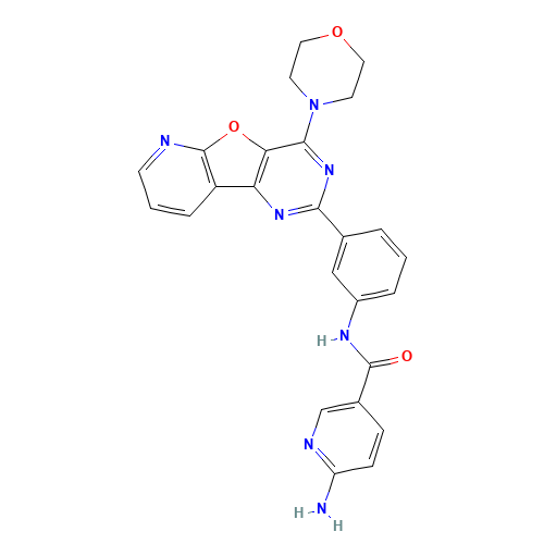6-amino-N-[3-(4-morpholin-4-ylpyrido[2,3]furo[2,4-b]pyrimidin-2-yl)phenyl]pyridine-3-carboxamide (CAS: 371942-69-7) - Related Chemical Product