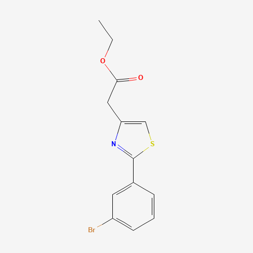 ethyl 2-[2-(3-bromophenyl)-1,3-thiazol-4-yl]acetate (CAS: 78742-99-1) - Chemical Structure and Molecular Formula 