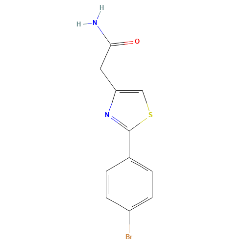 2-[2-(4-bromophenyl)-1,3-thiazol-4-yl]acetamide (CAS: 17969-37-8) - Chemical Structure and Molecular Formula 