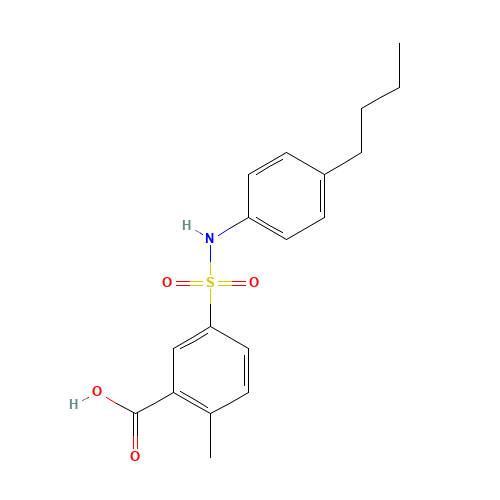 5-[(4-butylphenyl)sulfamoyl]-2-methylbenzoic acid (CAS: 377769-51-2) - Related Chemical Product