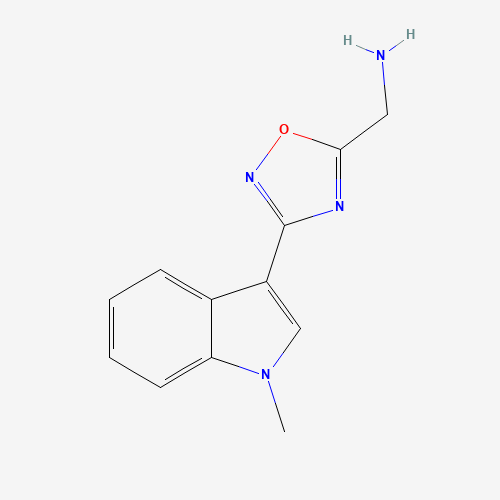 [3-(1-methylindol-3-yl)-1,2,4-oxadiazol-5-yl]methanamine (CAS: 125817-38-1) - Chemical Structure and Molecular Formula 