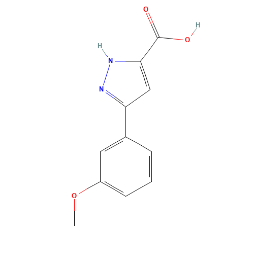 3-(3-methoxyphenyl)-1H-pyrazole-5-carboxylic acid (CAS: 890591-64-7) - Chemical Structure and Molecular Formula 