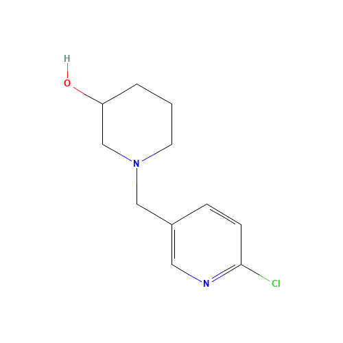 1-[(6-chloropyridin-3-yl)methyl]piperidin-3-ol (CAS: 939986-34-2) - Chemical Structure and Molecular Formula 
