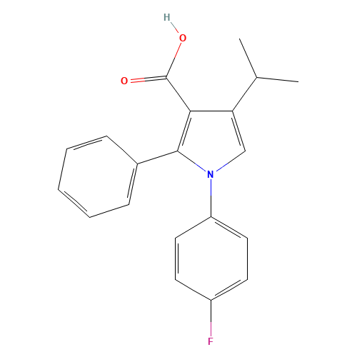 1-(4-fluorophenyl)-2-phenyl-4-propan-2-ylpyrrole-3-carboxylic acid (CAS: 1188264-93-8) - Related Chemical Product