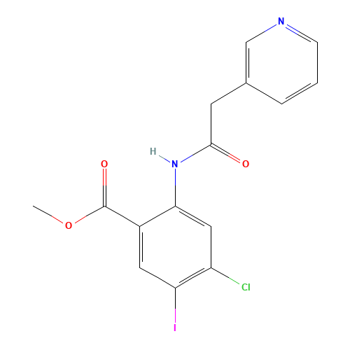 methyl 4-chloro-5-iodo-2-[(2-pyridin-3-ylacetyl)amino]benzoate (CAS: 1398334-85-4) - Related Chemical Product