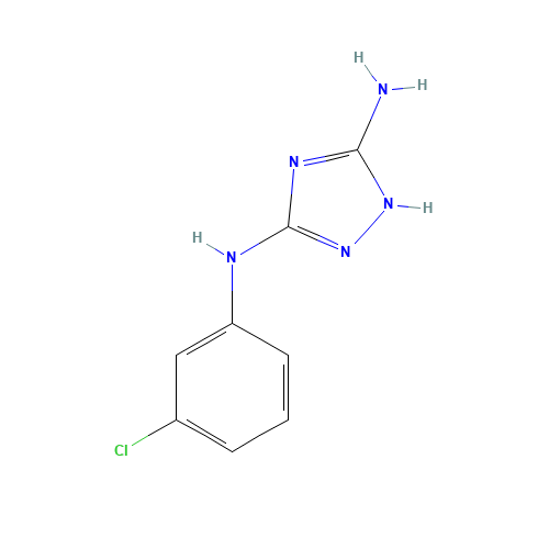 3-N-(3-chlorophenyl)-1H-1,2,4-triazole-3,5-diamine (CAS: 37627-92-2) - Chemical Structure and Molecular Formula 