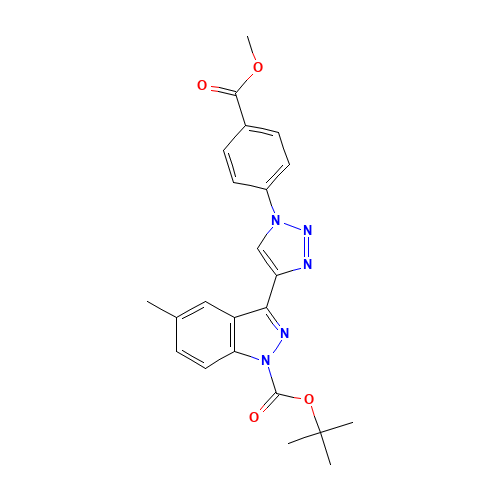 tert-butyl 3-[1-(4-methoxycarbonylphenyl)triazol-4-yl]-5-methylindazole-1-carboxylate (CAS: 1383706-01-1) - Related Chemical Product