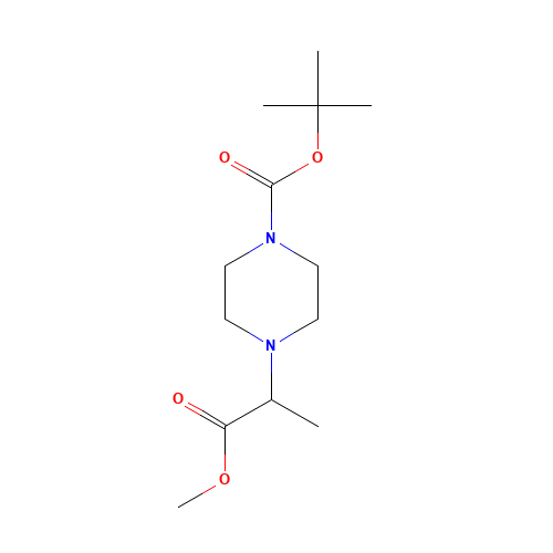 tert-butyl 4-(1-methoxy-1-oxopropan-2-yl)piperazine-1-carboxylate (CAS: 900535-41-3) - Chemical Structure and Molecular Formula 