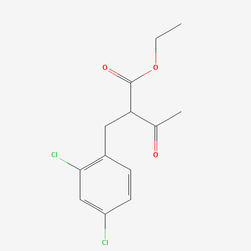 ethyl 2-[(2,4-dichlorophenyl)methyl]-3-oxobutanoate (CAS: 63218-45-1) - Chemical Structure and Molecular Formula 