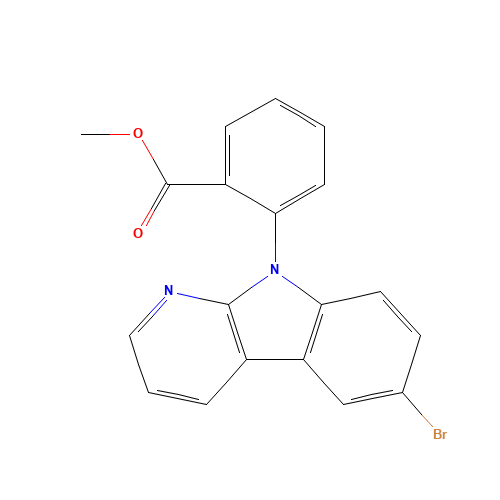 methyl 2-(6-bromopyrido[2,3-b]indol-9-yl)benzoate (CAS: 1309460-69-2) - Chemical Structure and Molecular Formula 