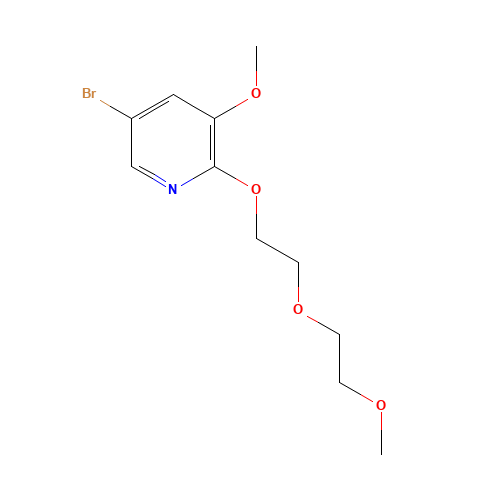 5-bromo-3-methoxy-2-[2-(2-methoxyethoxy)ethoxy]pyridine (CAS: 1315545-08-4) - Chemical Structure and Molecular Formula 