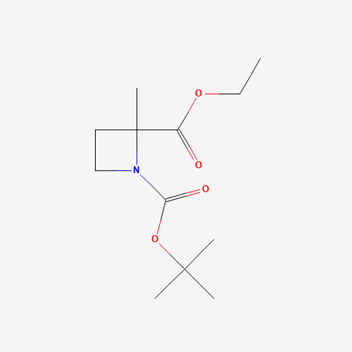 1-O-tert-butyl 2-O-ethyl 2-methylazetidine-1,2-dicarboxylate (CAS: 1391077-73-8) - Chemical Structure and Molecular Formula 