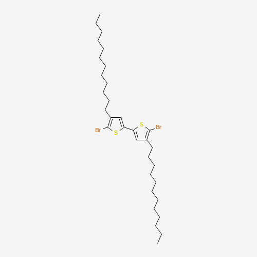 2-bromo-5-(5-bromo-4-dodecylthiophen-2-yl)-3-dodecylthiophene (CAS: 753470-95-0) - Chemical Structure and Molecular Formula 