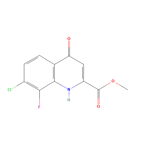 methyl 7-chloro-8-fluoro-4-oxo-1H-quinoline-2-carboxylate (CAS: 1150164-88-7) - Chemical Structure and Molecular Formula 