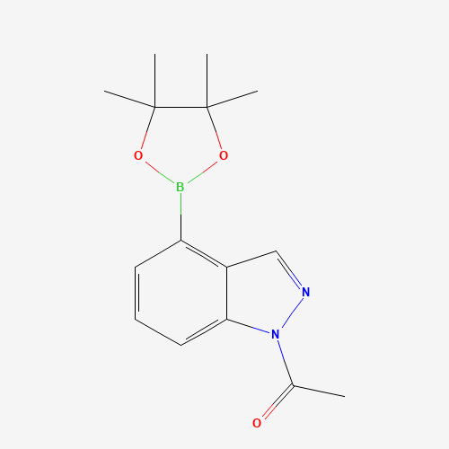 1-[4-(4,4,5,5-tetramethyl-1,3,2-dioxaborolan-2-yl)indazol-1-yl]ethanone (CAS: 1158680-96-6) - Chemical Structure and Molecular Formula 
