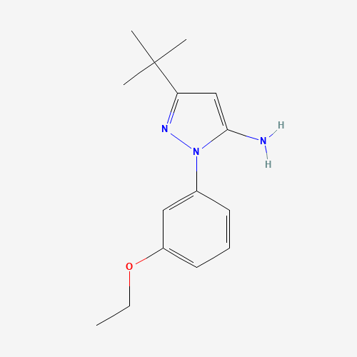 5-tert-butyl-2-(3-ethoxyphenyl)pyrazol-3-amine (CAS: 903630-77-3) - Chemical Structure and Molecular Formula 