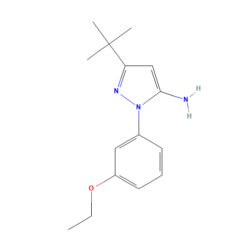 5-tert-butyl-2-(3-ethoxyphenyl)pyrazol-3-amine (CAS: 903630-77-3) - Chemical Structure and Molecular Formula 