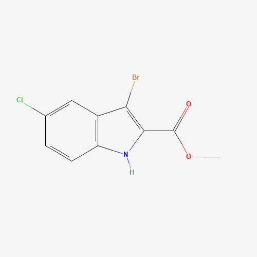 methyl 3-bromo-5-chloro-1H-indole-2-carboxylate (CAS: 220679-13-0) - Chemical Structure and Molecular Formula 